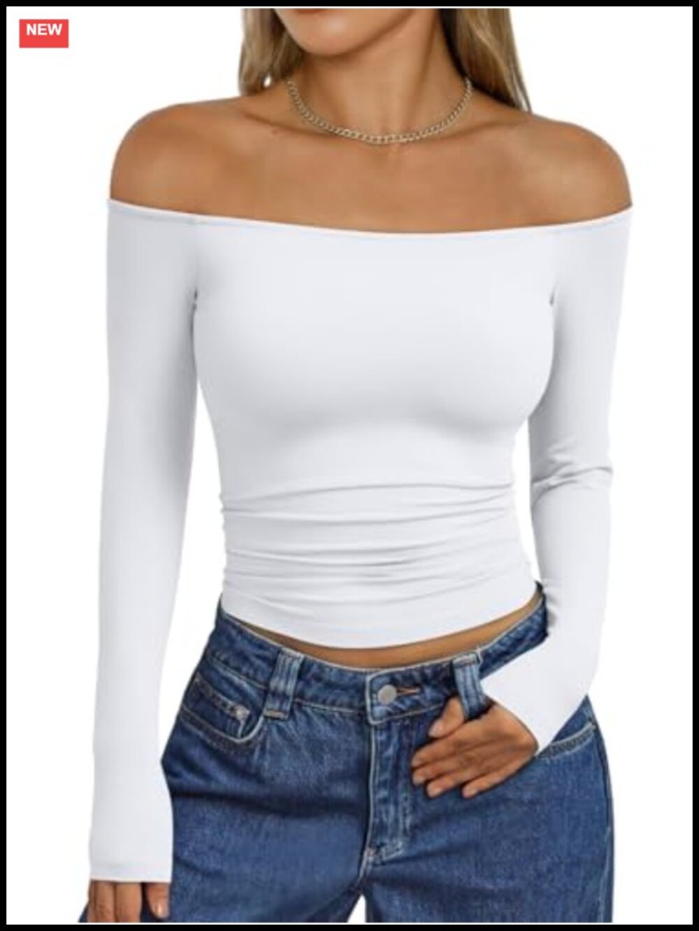 Trendy Queen Off Shoulder Long Sleeve Slim Fit T-Shirt Women's Y2K Top